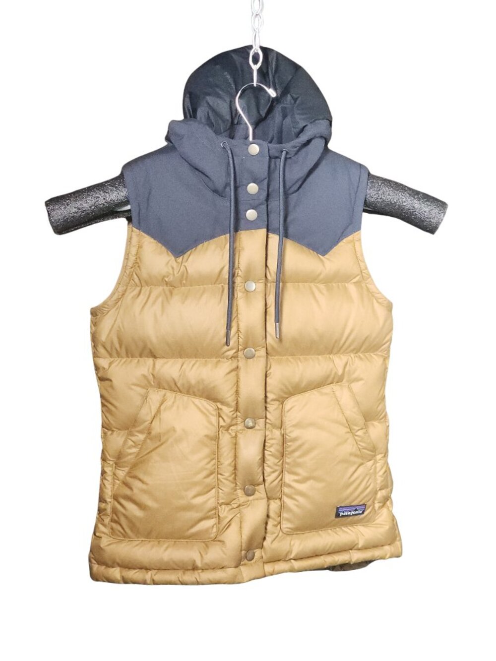 Patagonia Outdoor Women’s Bivy Hooded Down Puffer Vest Nest Brown 27747 Size XS